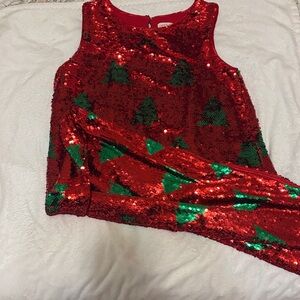 Cat & Jack Kids Festive Red Sequin Holiday Dress